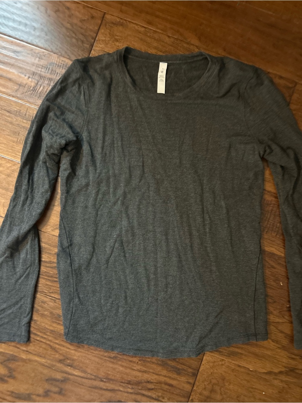 Lululemon Long Sleeve Crew Neck Tee in Charcoal Gray